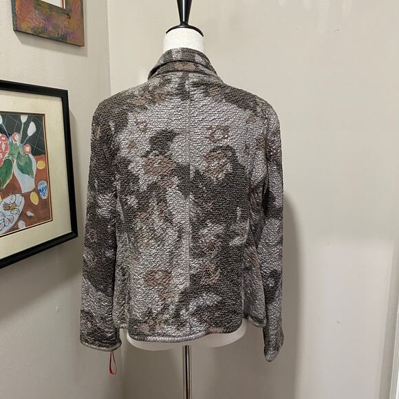 Ruby Rd Zip Front Jacket Size 14 Grey and Brown Abstract Pattern - Picture 3 of 10